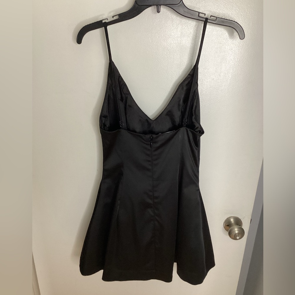 NWOT Bebe Black Satin Evening Dress 6